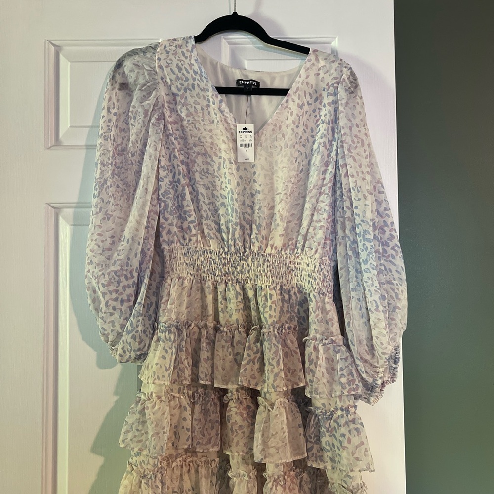Express pastel ruffle dress